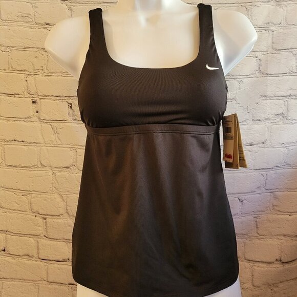Nike Womens Logo Scoop Neck Tankini Swim Top - Picture 1 of 5